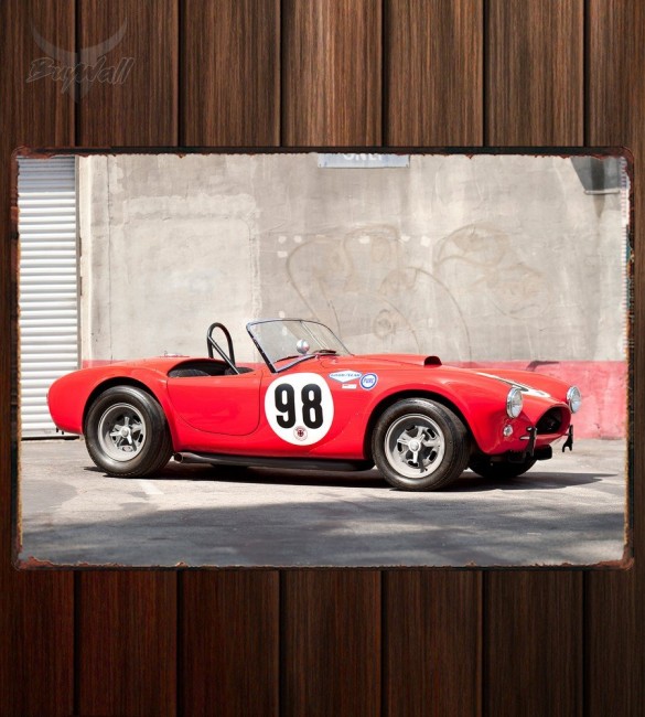 Металлическая табличка Shelby Cobra 289 Factory Team Car Металлическая табличка Shelby Cobra 289 Factory Team Car